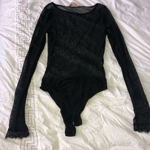 Black mesh bodysuit